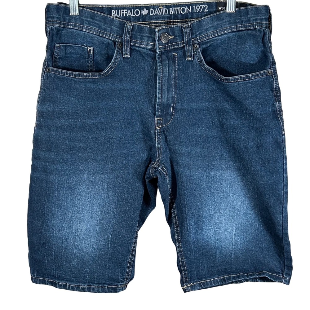 Buffalo David Bitton Evan-x Men 34 Dark Wash Stretch Denim Jean Shorts